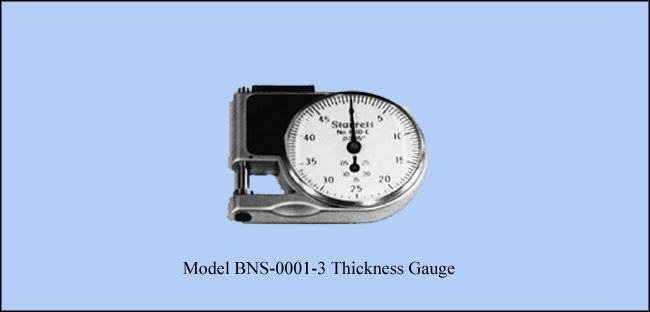 Pocket Dial Thickness and Paper Gauge, Inch & Metric 0.001", 0.0005", 0.01 mm - Model BNS-0001-3