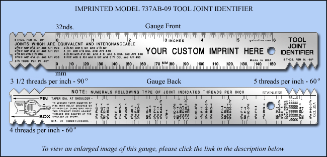 Custom Promotional and Imprinted Stainless Steel Tool Joint Identifiers - Model 737AB-09