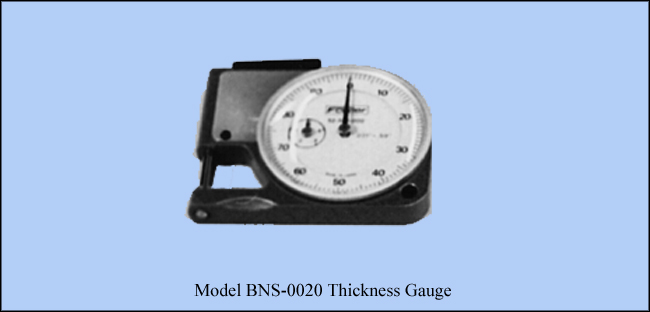 Pocket Dial Thickness and Paper Gauge, Inch  0.001" -  Model BNS-0020