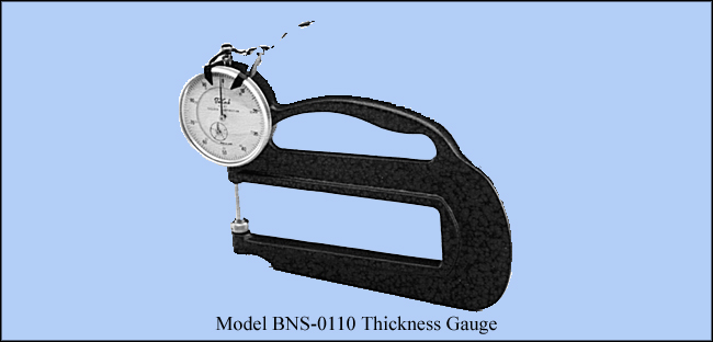 Handheld 'Deep Throat' Dial Thickness & Paper Gauge, Inch 0.001"  -  Model BNS-0110