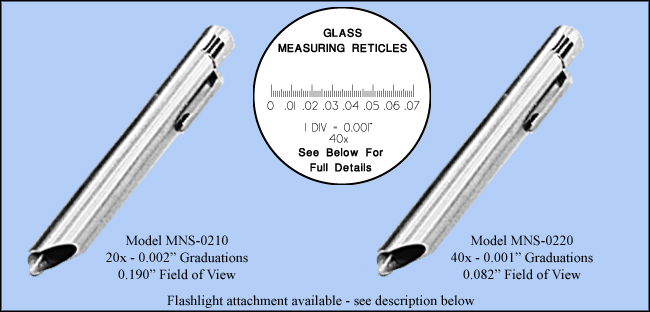 Pocket Measuring Microscopes, 20x and 40x -  Model MNS-0210-20