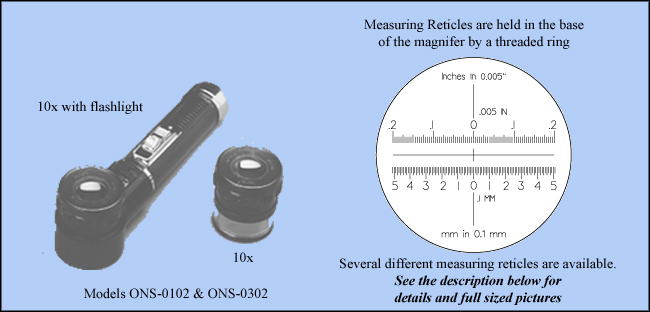 Measuring Magnifier and Optical Comparator, 10x -  Model ONS-0102