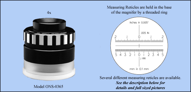 Wide Field Measuring Magnifier and Optical Comparator, 4x -  Model ONS-0365