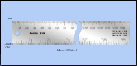 General Purpose Stainless Steel Ruler, Inch & Metric 1/16", 1/32", mm - Meter Stick 1m Length - Model 0339A-10