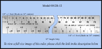 Construction Stainless Steel Stud Ruler, Scale Feet & Inches 1/8" = 1', 1/4" = 1' - 12" Length - Model 0912R-12