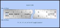 Non Skid Cork Backed Stainless Steel Rulers (STAZPUT), Inch 1/16", 1/32" - 9", 12", 15", 18", 24" & 36" Lengths - Model 100SR