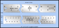 Center Finding and Zero Centered Stainless Steel Rulers, Inch & Metric 1/16", mm -  18", 24" & 36" Lengths - Model 1034A
