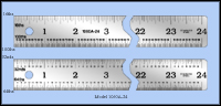 General Purpose Stainless Steel Ruler, Inch 1/16", 1/32", 1/64", 1/100" - 24" Length - Model 1060A-24