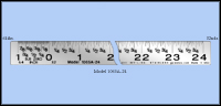 General Purpose Stainless Steel Ruler, Inch 1/32", 1/64" - Fractional Numbering - 24" Length - Model 1065A -24