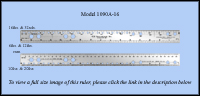Stainless Steel Business Form Design and Layout Ruler, Inch & Metric 1/6", 1/10", 1/12", 1/20", 1/32", mm - 16" Length - Model 1090A-16
