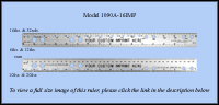 Custom Promotional and Imprinted Business Form Design and Layout Stainless Steel Rulers, Inch & Metric 1/6", 1/10", 1/12", 1/20", 1/32", mm - 16" Length - Model 1090A-16IMP
