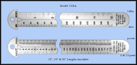 Printers & Graphic Art Stainless Steel Hook Rulers, Inch & Metric 1/16", mm, 6 & 12 point, pica, point - 12", 18" & 24" Lengths - Model 1104A