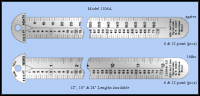 Printers & Graphic Art Stainless Steel Hook Rulers, Inch 1/16", 6 & 12 point, pica, agate - 12", 18" & 24" Lengths - Model 1106A