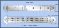 Printers & Graphic Art Stainless Steel Hook Rulers, Inch 1/16", 6 & 12 point, pica - 12" , 18" & 24" Lengths - Model 1108A