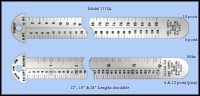 Printers & Graphic Art Stainless Steel Hook Rulers, Inch 1/16", 6 & 12 point, pica, 8 point, 10 point - 12", 18" & 24" Lengths - Model 1113A