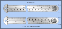 Stainless Steel Hook Rulers, Inch & Metric 1/32" , cm, mm - 12", 18" & 24" Lengths - Model 1126A