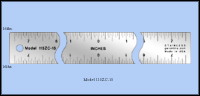 Center Finding and Zero Centered Stainless Steel Rulers With Non Skid Cork Backing, Inch 1/16" - 15" Length - Model 115ZC-15