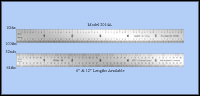 General Purpose Stainless Steel Rulers, Inch 1/10", 1/100", 1/32", 1/64" - 6" & 12" Lengths - Model 2014A