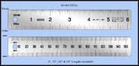 General Purpose Stainless Steel Rulers, Inch & Metric 1/16", 1/32", mm, - 6", 12", 24" & 36"  Length - Model 2022A