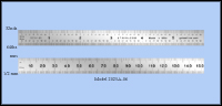 General Purpose Stainless Steel Ruler, Inch & Metric 1/32", 1/64", mm, 1/2mm - 6" Length - Model 2025A-06