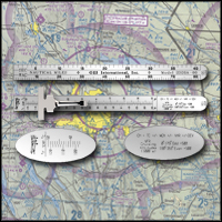 Aviation Mileage Scale Stainless Steel 6" Pocket Rulers With Shirt Pocket Clip, SEC, WAC - Model 2026A-06
