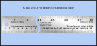 Stainless Steel Tinners Circumference Ruler, Inch 1/8", 1/16", Circumference Inches - 48" Length - Model 2027A-48