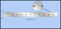 General Purpose Stainless Steel Ruler, Inch 1/10", 1/10" - Decimal Numbering - 12", 18", 24", 36", 48" Lengths Available - Model 2030A