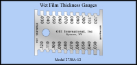 Stainless Steel Wet Film Thickness Mil Gauges, 30 Mils To 120 Mils - Model 2738A-12