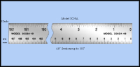 Extra Long Stainless Steel Rulers & Machine Scales, Inch & Metric 1/32", cm, mm - Right to Left, 0 to 192" - Model 3003A