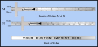 Custom Promotional and Imprinted 6"  Narrow Pocket Stainless Steel  Rulers With Clip, Inch & Metric - Model 625mton