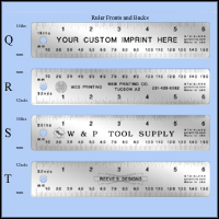 Custom Promotional and Imprinted Regular Stainless Steel Rulers, Inch & Metric - 6" Length - Model 700qtoy-06