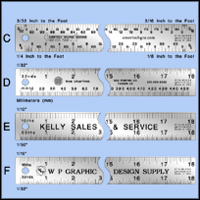 Custom Promotional and Imprinted Architects Stainless Steel Rulers - 18" Length - Model 745atof-18