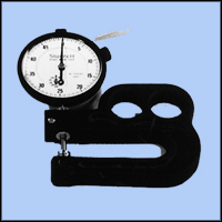 Handheld 'Deep Throat' Dial Thickness & Paper Gauge, Inch & Metric  0.0005", 0.01mm  - Model BNS-0030-2