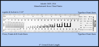 Clear Plastic Type and Copy Fitting Gauges, 'E' Scales, Picas, Points, Agates, Inches, 1/16", etc. - Model CNF-1306