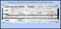 Graphic Art Type & Copy Fitting Slide Rule Calculator - Model CNF-1307