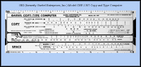 Graphic Art Type & Copy Fitting Slide Rule Calculator - Model CNF-1307 Graphic Art Type & Copy Fitting Slide Rule Calculator - Model CNF-1307